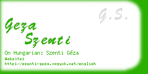 geza szenti business card